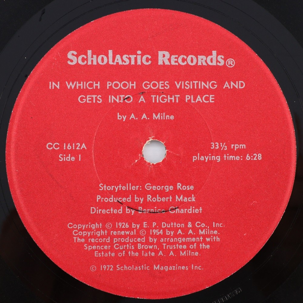 In Which Pooh Goes Visiting & Gets Into A Tight Place Winnie 33 rpm 7" Record